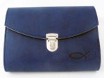 Gotteslobhülle für das Neue Gotteslob, Soft-Kunstleder mit Steck-Metallverschluss: Blau mit Fisch