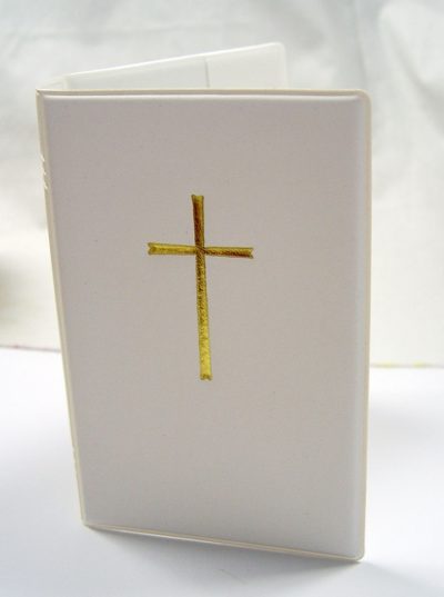Einsteckhülle für das Neue Gotteslob Weiß mit Kreuz gold